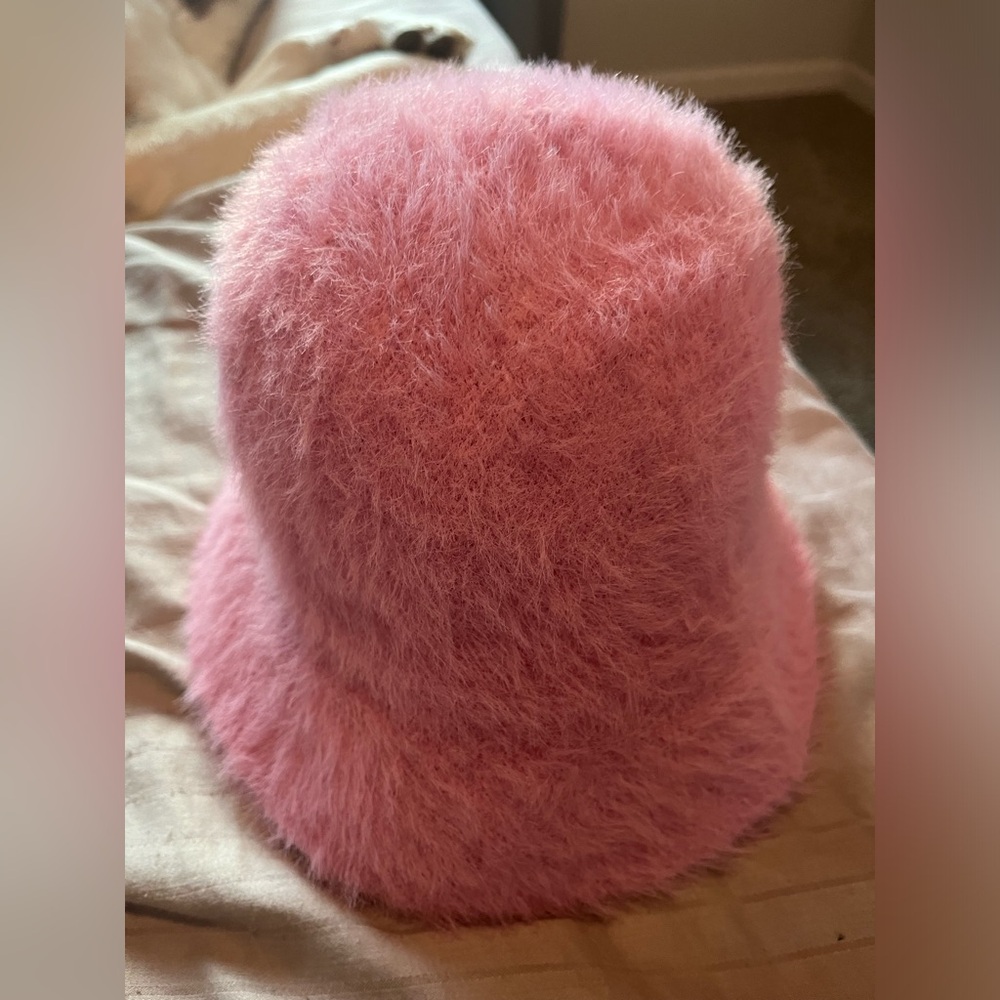 Pink Fuzzy Bucket Hat